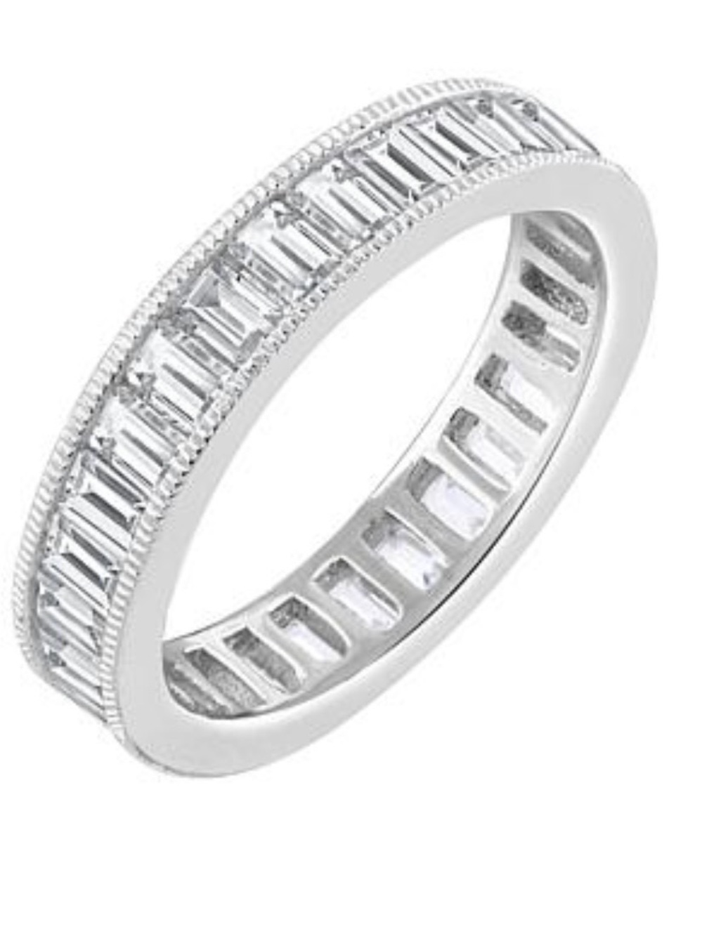 NWT-Platinum-Plated Baguette Coin Edge
Eternity Ring